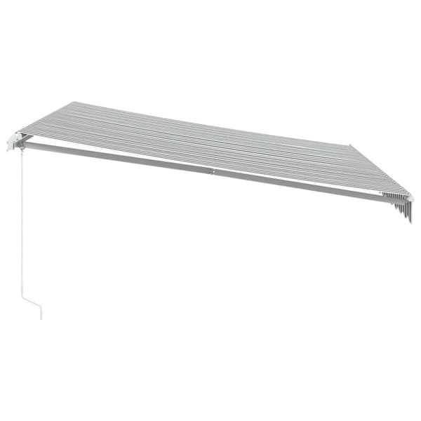 vidaXL Manuell uttrekkbar markise med LED antrasitt og hvit 400x300 cm