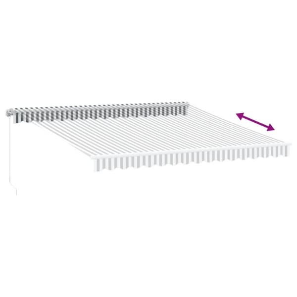 vidaXL Manuell uttrekkbar markise med LED antrasitt og hvit 400x300 cm