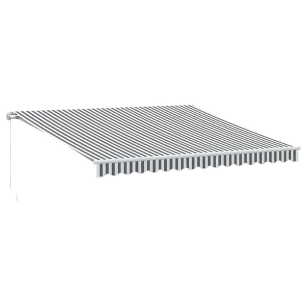 vidaXL Manuell uttrekkbar markise med LED antrasitt og hvit 400x300 cm