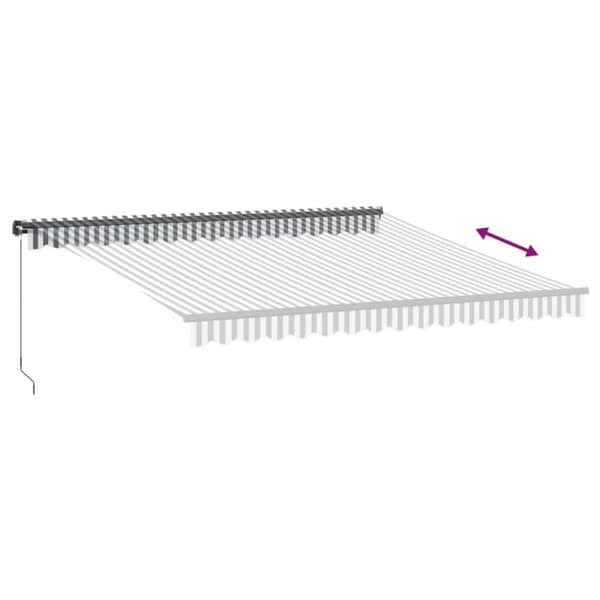 vidaXL Manuell uttrekkbar markise med LED antrasitt og hvit 400x350 cm