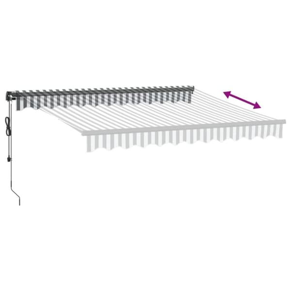 vidaXL Markis automatiskt infällbar antracit&vit 300x250 cm