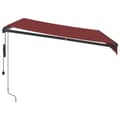 Miniatyrbilde 5 av 11: vidaXL Automatisk uttrekkbar markise med LED burgunder 300x250 cm