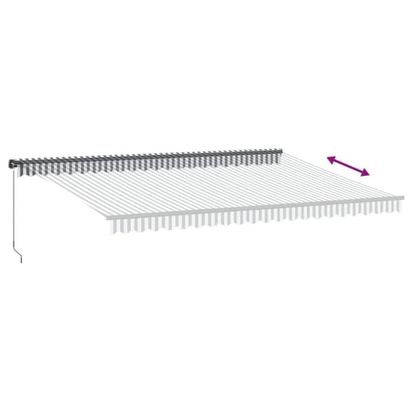 vidaXL Markis manuellt infällbar antracit&vit 500x300 cm