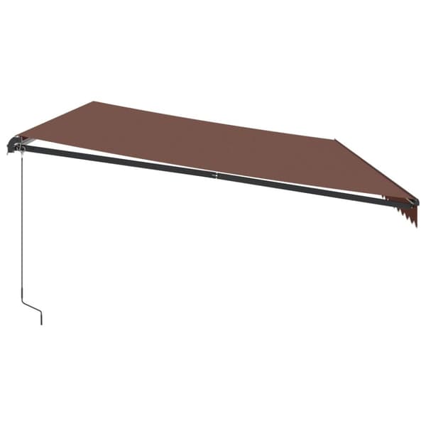 vidaXL Markis manuellt infällbar med LEDs brun 600x350 cm