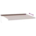 Miniatyrbild 6 av 11: vidaXL Markis manuellt infällbar med LEDs brun 600x350 cm