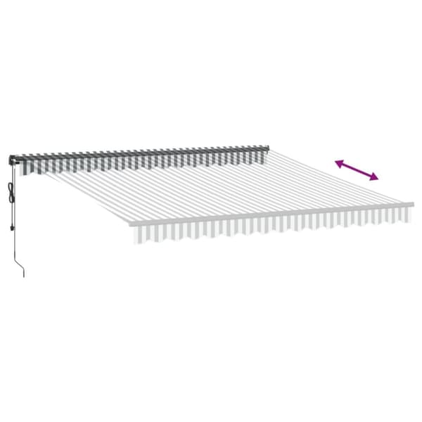 vidaXL Automatisk uttrekkbar markise LED antrasitt og hvit 400x300 cm