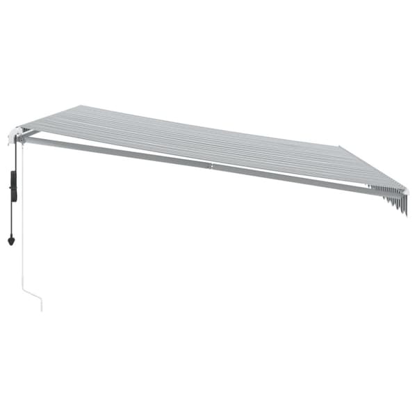 vidaXL Automatisk uttrekkbar markise LED antrasitt og hvit 450x350 cm