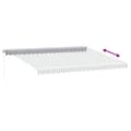 Miniatyrbilde 6 av 11: vidaXL Manuell uttrekkbar markise med LED antrasitt og hvit 450x300 cm
