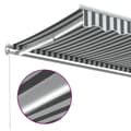 Miniatyrbilde 9 av 11: vidaXL Manuell uttrekkbar markise med LED antrasitt og hvit 450x300 cm