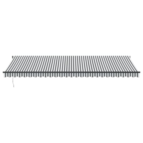 vidaXL Automatisk uttrekkbar markise LED antrasitt og hvit 600x350 cm