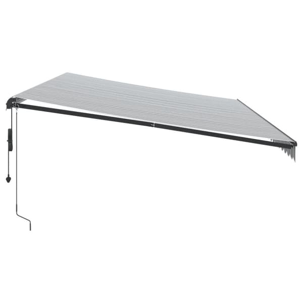 vidaXL Automatisk uttrekkbar markise LED antrasitt og hvit 600x350 cm