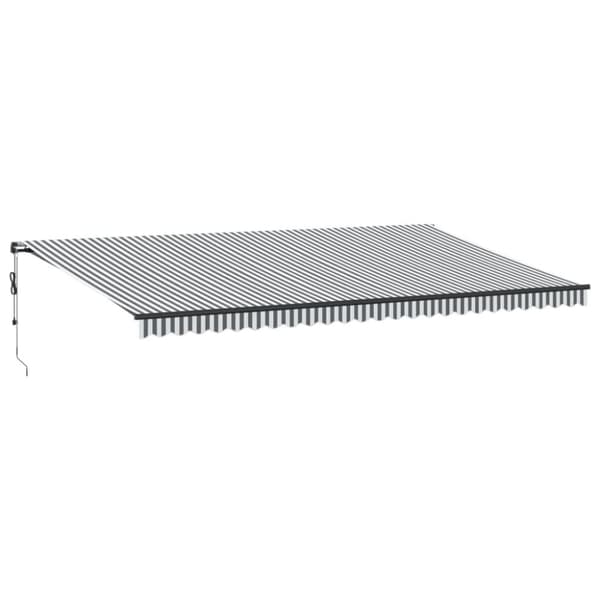 vidaXL Automatisk uttrekkbar markise LED antrasitt og hvit 600x350 cm