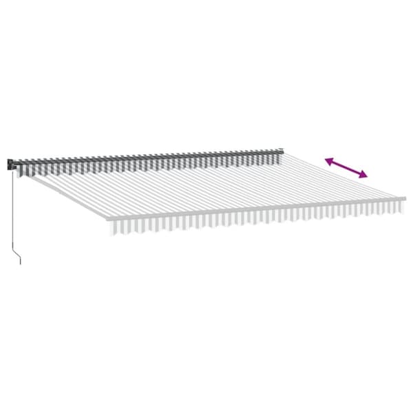 vidaXL Markis infällbar antracit och vit 5x3 m tyg&aluminium
