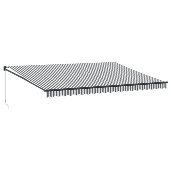 vidaXL Markis infällbar antracit och vit 5x3 m tyg&aluminium