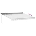 Miniatyrbilde 5 av 9: vidaXL Uttrekkbar markise antrasitt og hvit 4x3 m stoff og aluminium