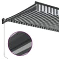 Miniatyrbilde 7 av 9: vidaXL Uttrekkbar markise antrasitt og hvit 4x3 m stoff og aluminium