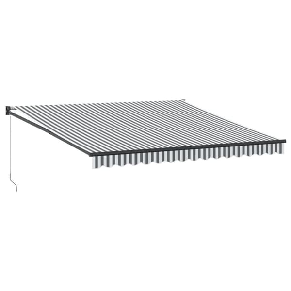 vidaXL Uttrekkbar markise antrasitt og hvit 4x3 m stoff og aluminium