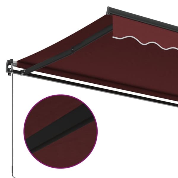 vidaXL Markis manuellt infällbar vinröd 450x350 cm