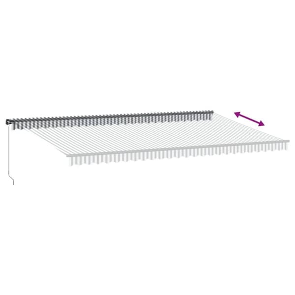 vidaXL Manuell uttrekkbar markise med LED antrasitt og hvit 600x350 cm