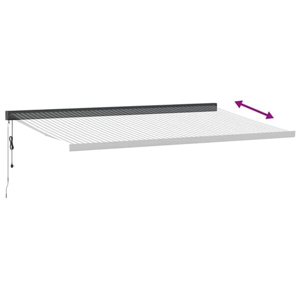 vidaXL Markis infällbar antracit och vit 5x3 m tyg&aluminium
