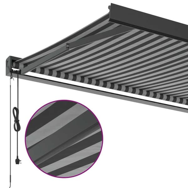 vidaXL Markis infällbar antracit och vit 5x3 m tyg&aluminium