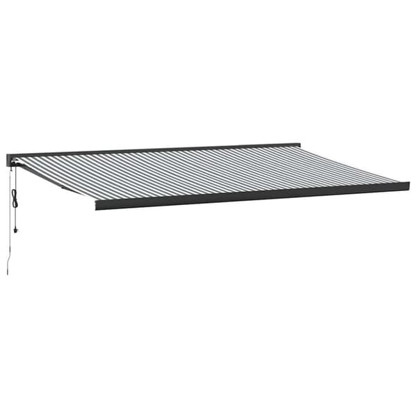 vidaXL Markis infällbar antracit och vit 5x3 m tyg&aluminium