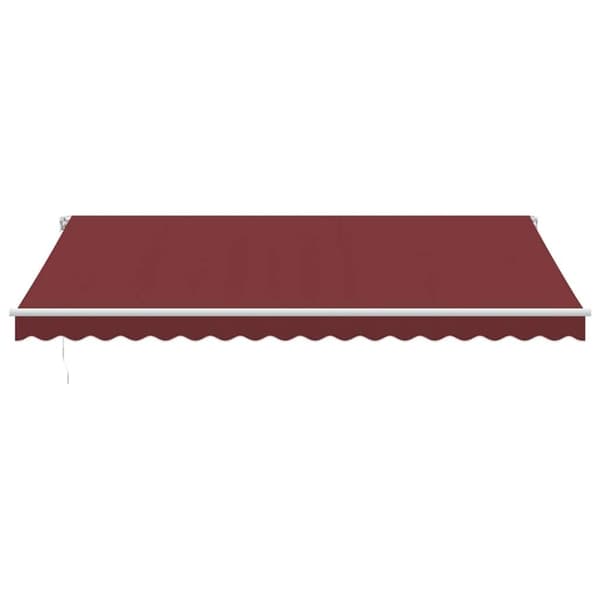 vidaXL Markis manuellt infällbar vinröd 450x300 cm