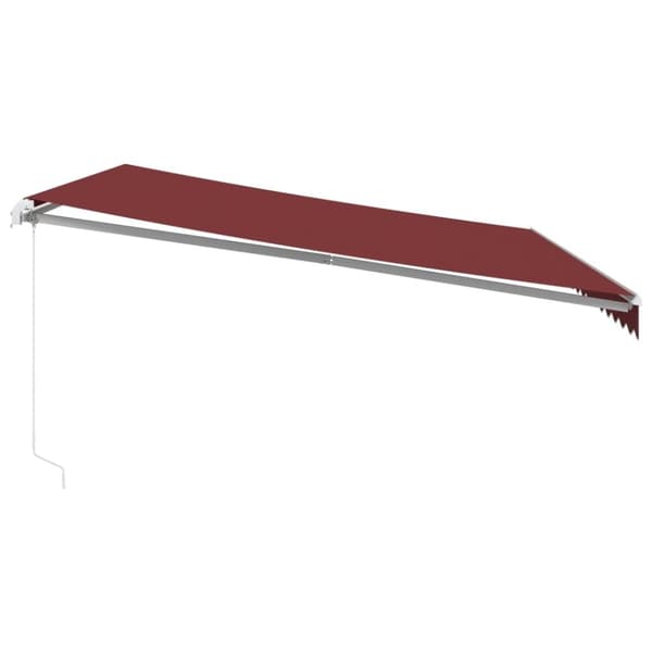 vidaXL Markis manuellt infällbar vinröd 450x300 cm