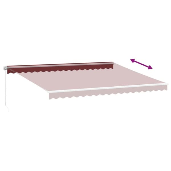 vidaXL Markis manuellt infällbar vinröd 450x300 cm