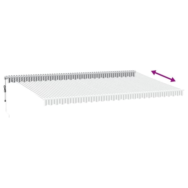 vidaXL Automatisk uttrekkbart markise antrasitt og hvit 600x350 cm