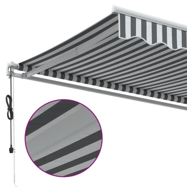 vidaXL Automatisk uttrekkbart markise antrasitt og hvit 600x350 cm