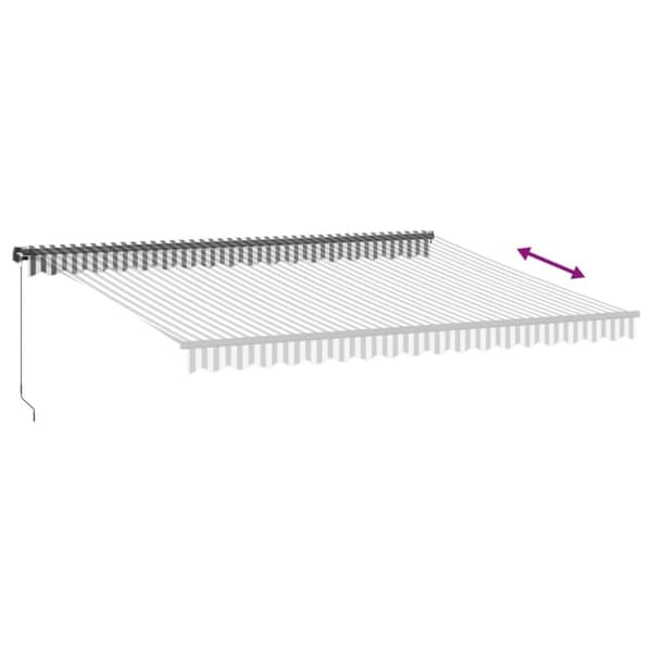 vidaXL Manuell uttrekkbar markise antrasitt og hvit 450x350 cm