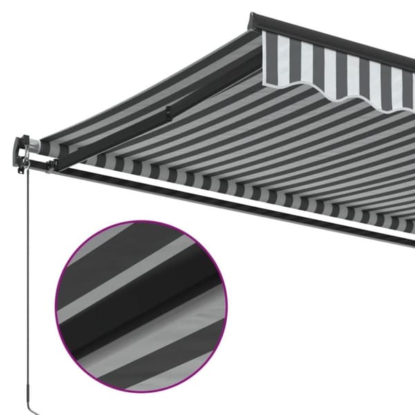 vidaXL Manuell uttrekkbar markise antrasitt og hvit 450x350 cm