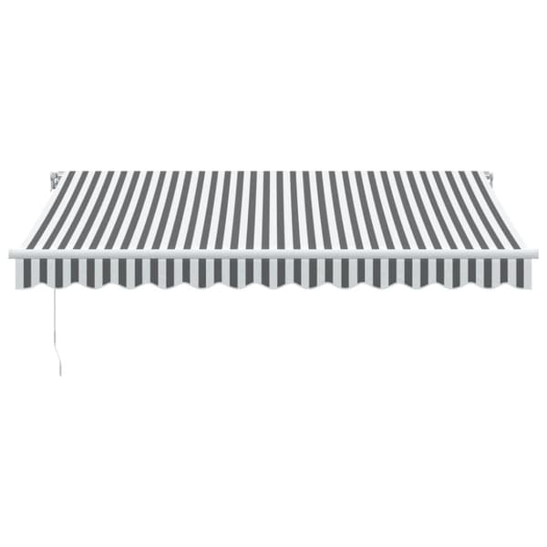 vidaXL Manuell uttrekkbar markise med LED antrasitt og hvit 350x250 cm