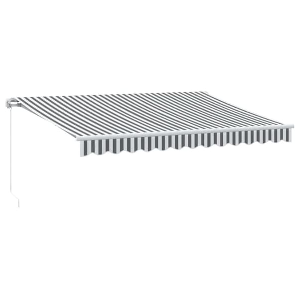 vidaXL Manuell uttrekkbar markise med LED antrasitt og hvit 350x250 cm