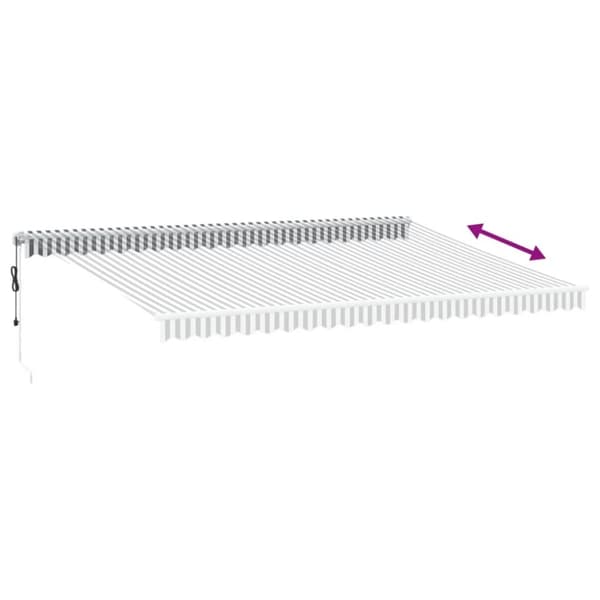 vidaXL Automatisk uttrekkbar markise LED antrasitt og hvit 500x300 cm