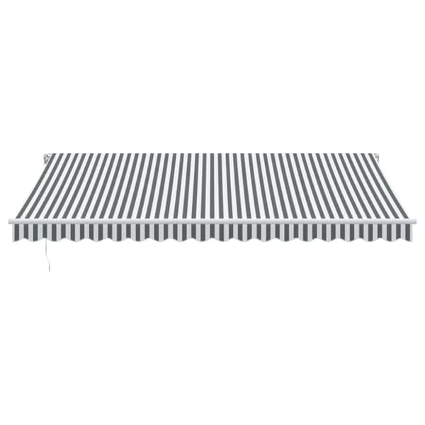 vidaXL Markis manuellt infällbar antracit&vit 450x350 cm