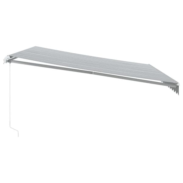 vidaXL Markis manuellt infällbar antracit&vit 450x350 cm