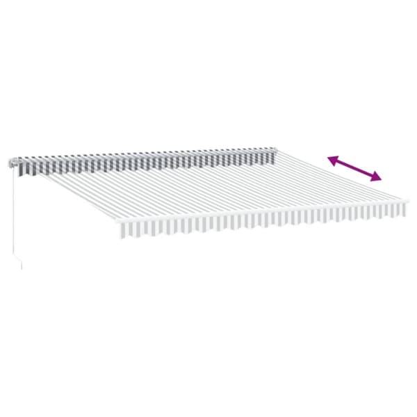 vidaXL Markis manuellt infällbar antracit&vit 450x350 cm
