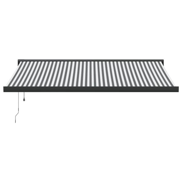 vidaXL Uttrekkbar markise antrasitt og hvit 4x3 m stoff og aluminium