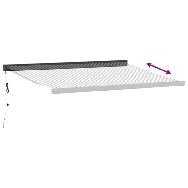 vidaXL Uttrekkbar markise antrasitt og hvit 4x3 m stoff og aluminium