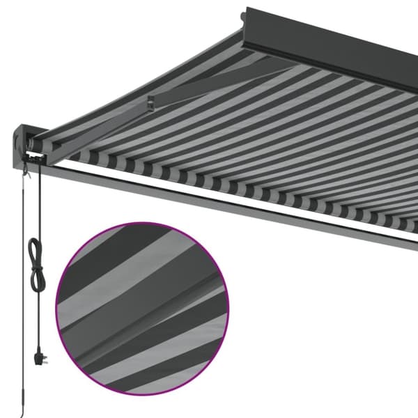 vidaXL Uttrekkbar markise antrasitt og hvit 4x3 m stoff og aluminium