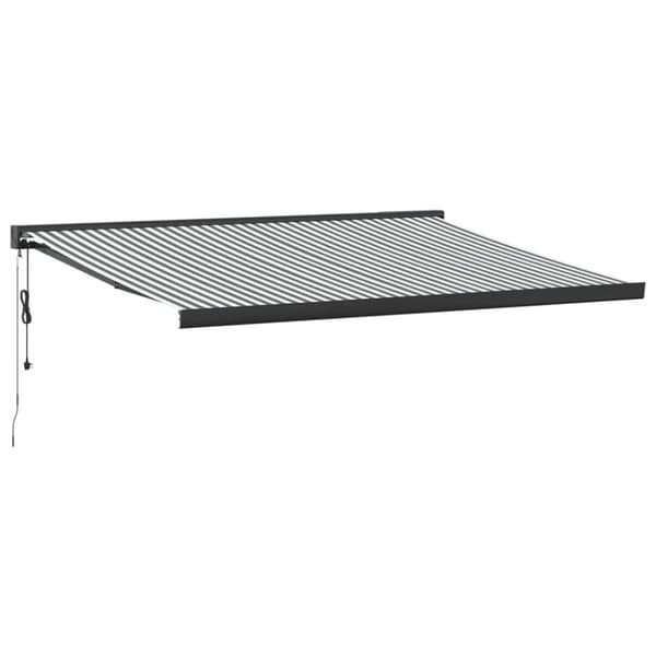 vidaXL Uttrekkbar markise antrasitt og hvit 4x3 m stoff og aluminium