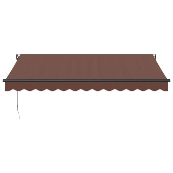 vidaXL Käsin kelattava markiisi LEDit ruskea 350x250 cm