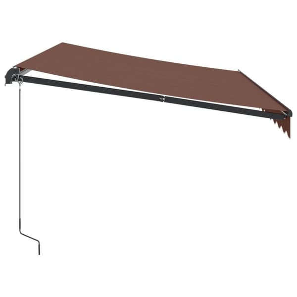 vidaXL Käsin kelattava markiisi LEDit ruskea 350x250 cm