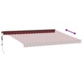 Miniatyrbild 6 av 11: vidaXL Markis automatiskt infällbar med LEDs vinröd 450x300 cm