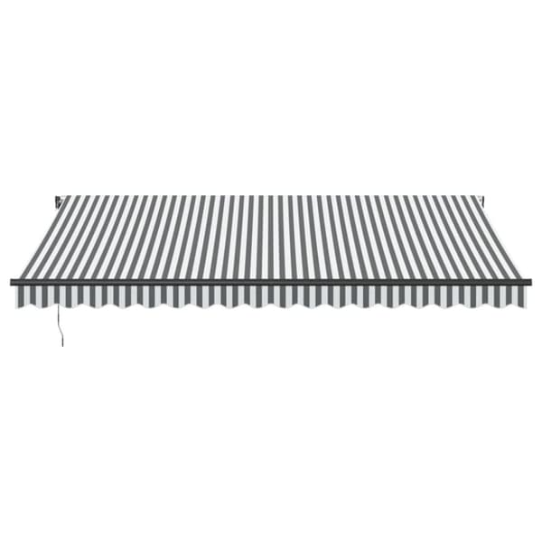 vidaXL Markis automatiskt infällbar med LEDs antracit&vit 450x300 cm