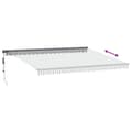 Miniatyrbild 6 av 11: vidaXL Markis automatiskt infällbar med LEDs antracit&vit 450x300 cm