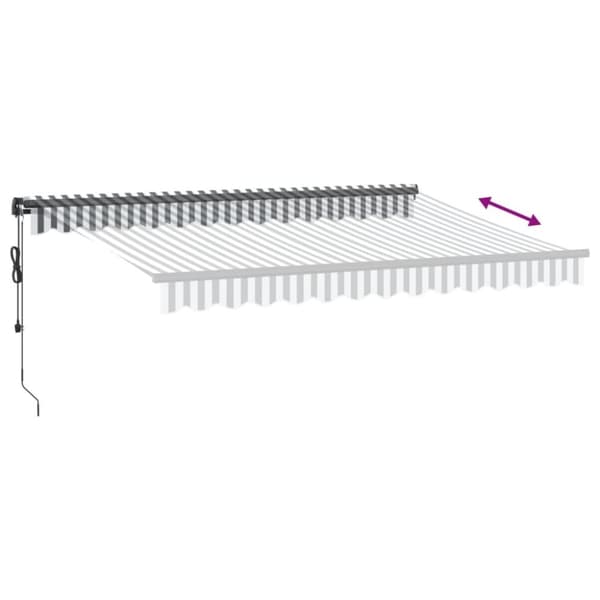 vidaXL Automaattimarkiisi LEDit antrasiitti/valkoinen 350x250 cm