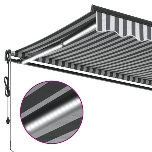 vidaXL Automaattimarkiisi LEDit antrasiitti/valkoinen 350x250 cm